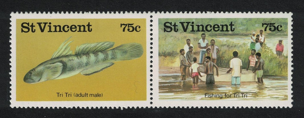 Saint Vincent Freshwater Fishing Pair 1986 MNH SG#1045-1046