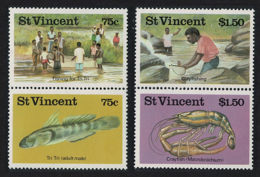 Saint Vincent Freshwater Fishing 4v 1986 MNH SG#1045-1048