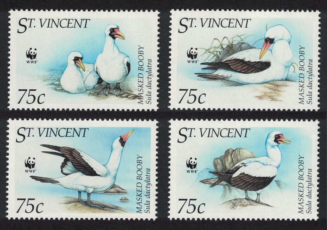 Saint Vincent WWF Birds Masked Booby 4v 1995 MNH SG#2882-2885 MI#3073-3076 Sc#2156 a-d