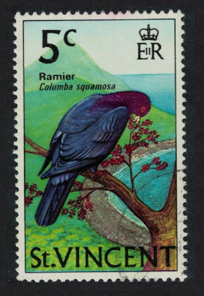 Saint Vincent Red-necked Pigeon Bird &#39;Ramier&#39; 5c. 1985 Canc SG#290