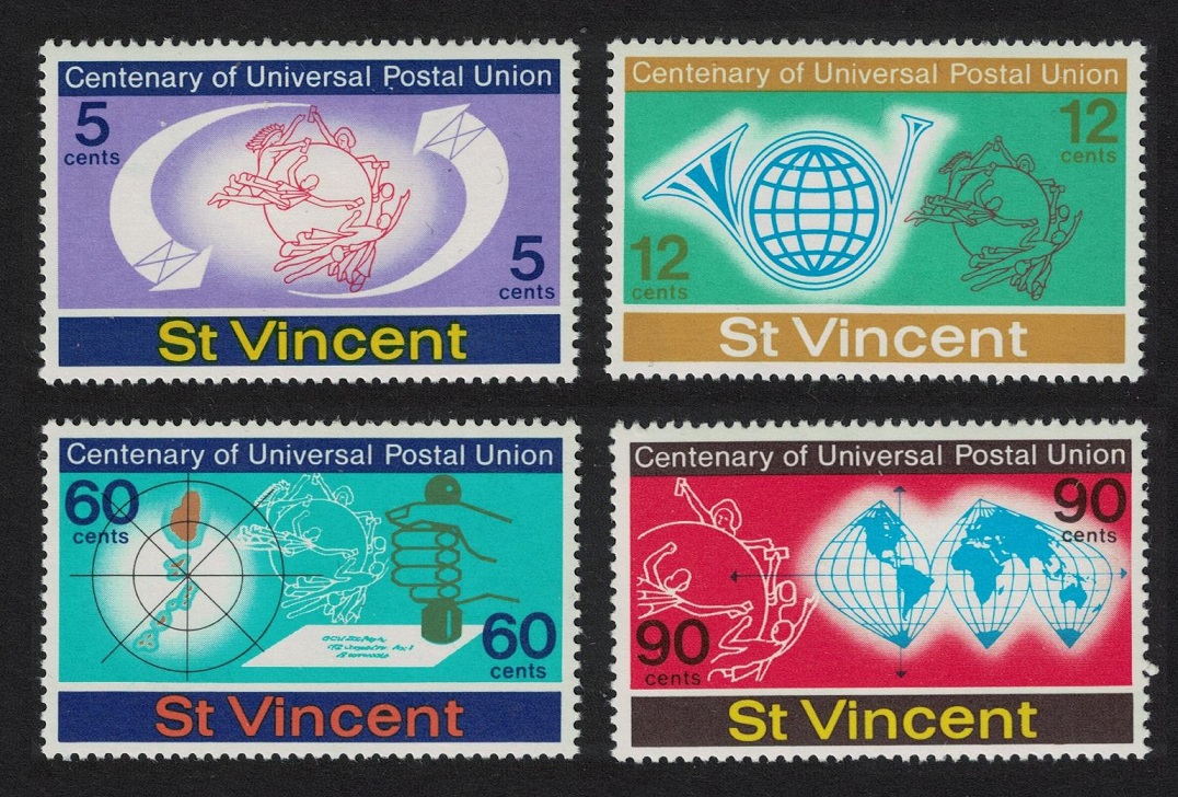 Saint Vincent Centenary of UPU 4v 1974 MNH SG#392-395