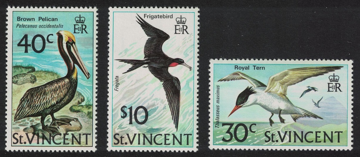 Saint Vincent Pelican Tern Frigate Bird 3v 1974 MNH SG#396-398 MI#362-364 Sc#379-381