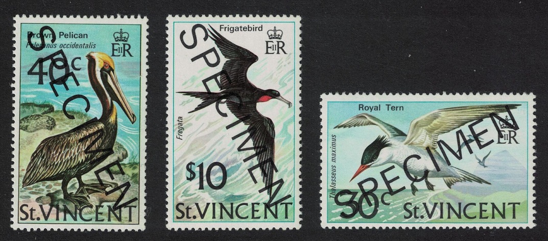 Saint Vincent Pelican Tern Frigate Bird 3v SPECIMEN 1974 MNH SG#396-398 MI#362-364 Sc#379-381