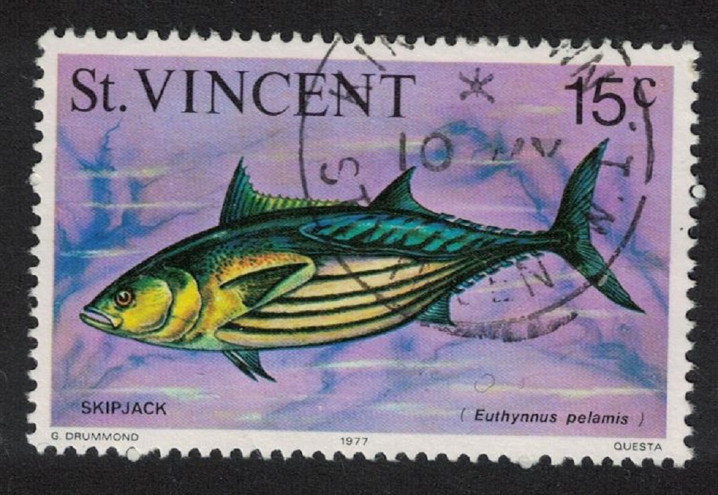 Saint Vincent Skipjack tuna Fish Imprint &#39;1977&#39; Canc SG#432