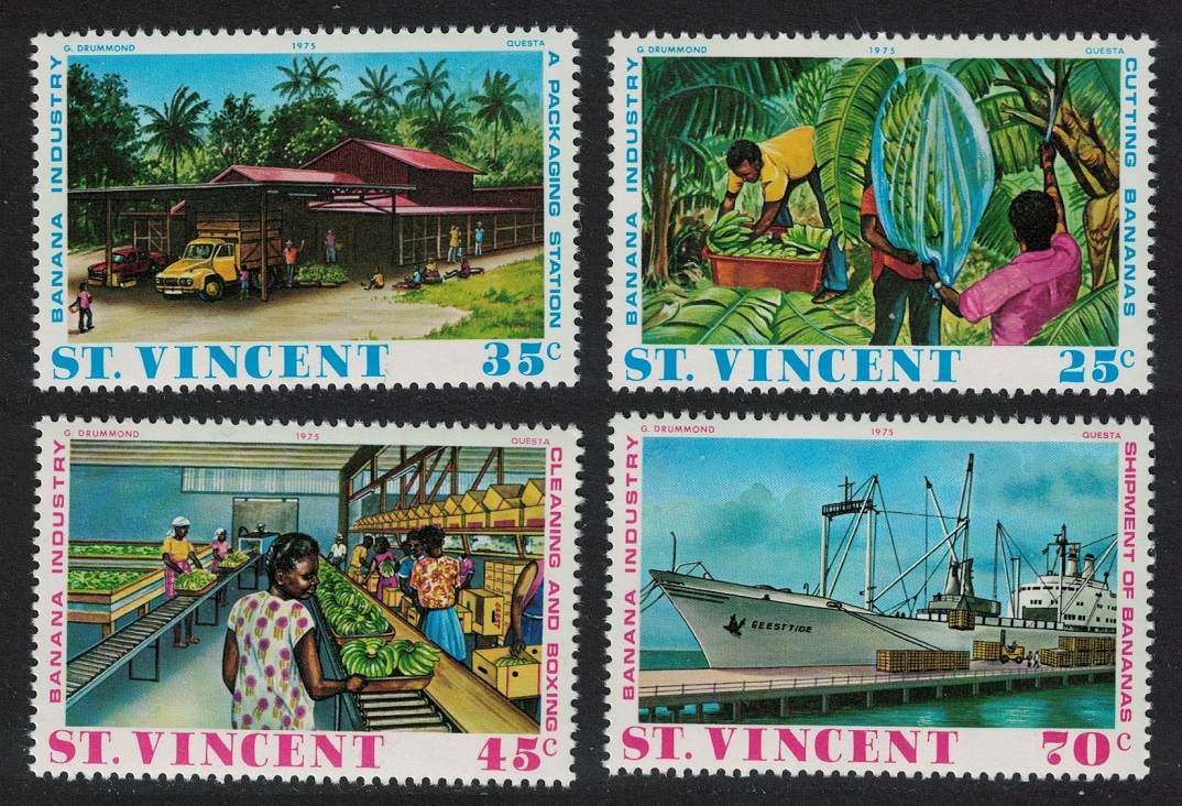 Saint Vincent Banana Industry 4v 1975 MNH SG#447-450 Sc#426-429