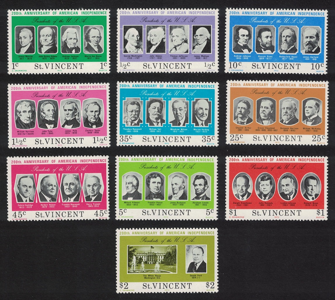 Saint Vincent Bicentenary of US Revolution 10v 1975 MNH SG#456-465