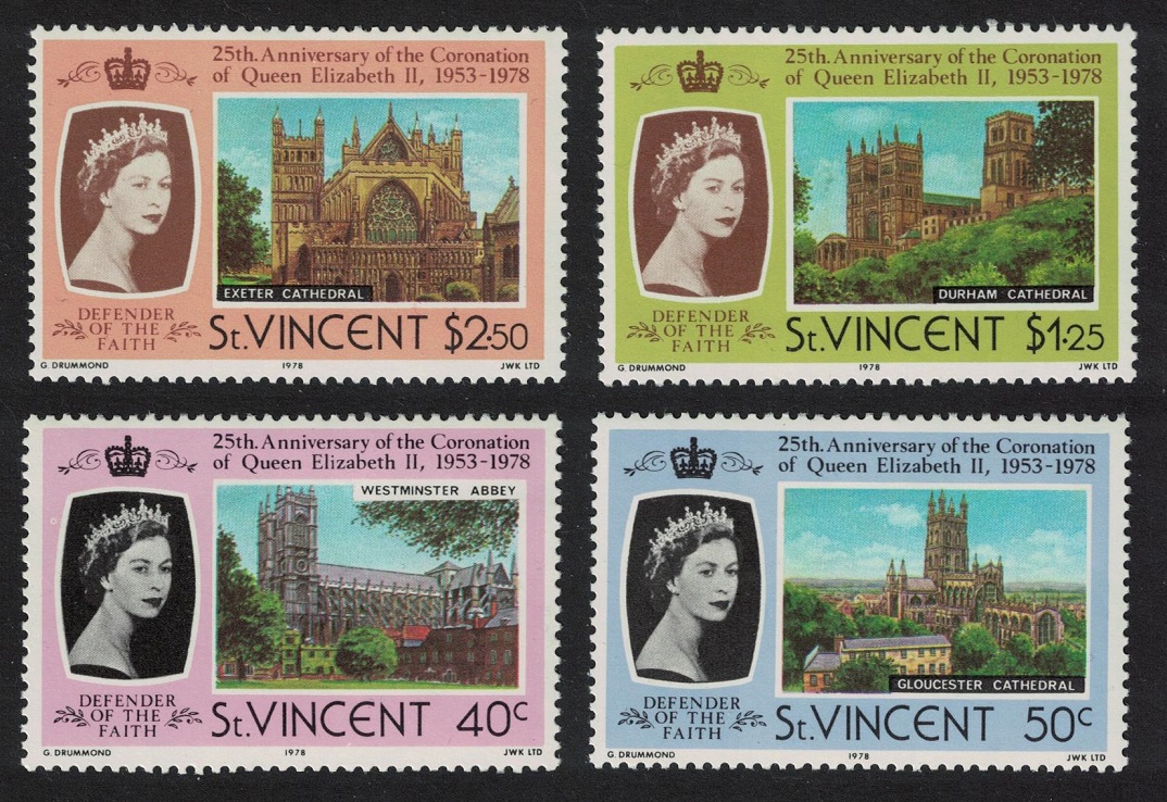 Saint Vincent 25th Anniversary of Coronation 4v 1978 MNH SG#556-559