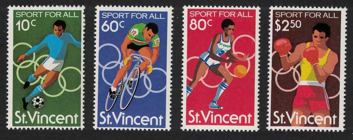 Saint Vincent Football Cycling Boxing Basketball 4v 1980 MNH SG#640-643