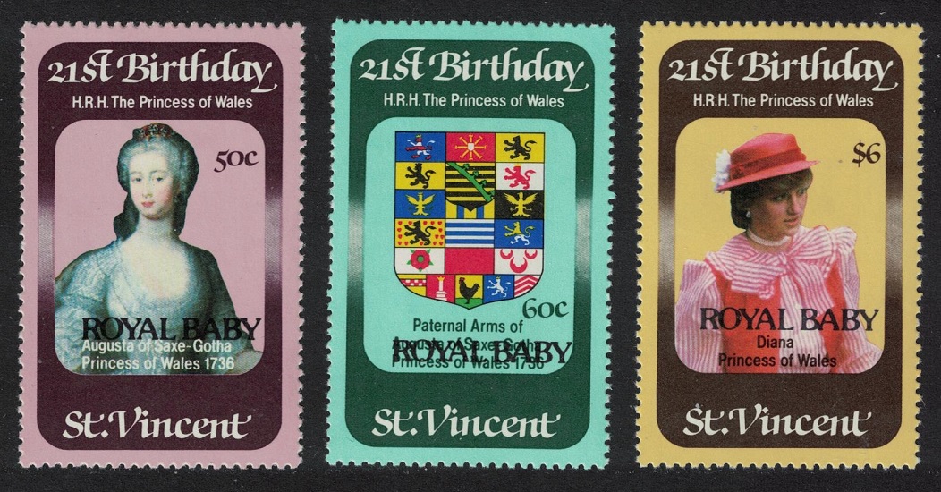 Saint Vincent Birth of Prince William of Wales 3v 1982 MNH SG#699-701