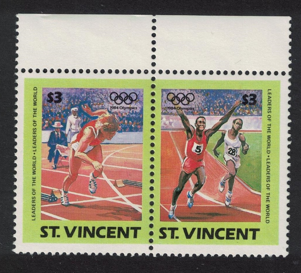 Saint Vincent Olympic Games Los Angeles Sprint Pair 1984 MNH SG#818-819