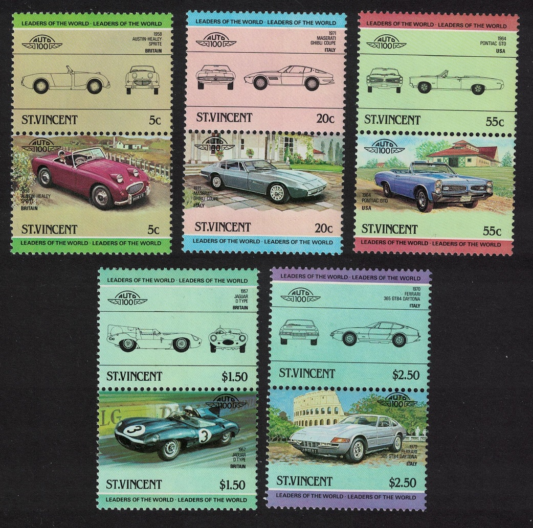 Saint Vincent Automobiles 10v 1984 MNH SG#820-829