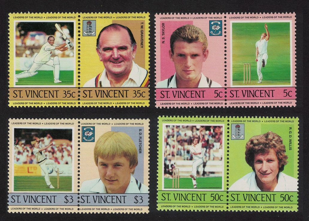 Saint Vincent Cricketers 8v 1985 MNH SG#842-849 Sc#995-998