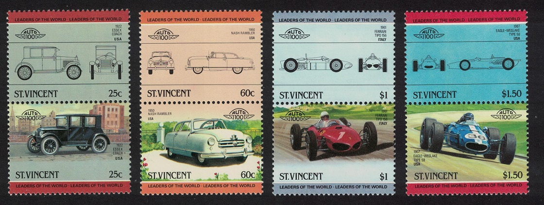 Saint Vincent Automobiles 8v 4th series 1985 MNH SG#884-891