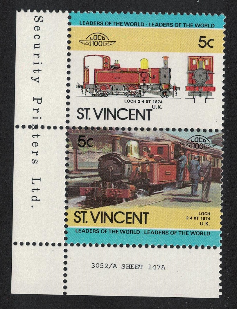 Saint Vincent Locomotive Loch 2-4-0T 1984 MNH SG#893-894