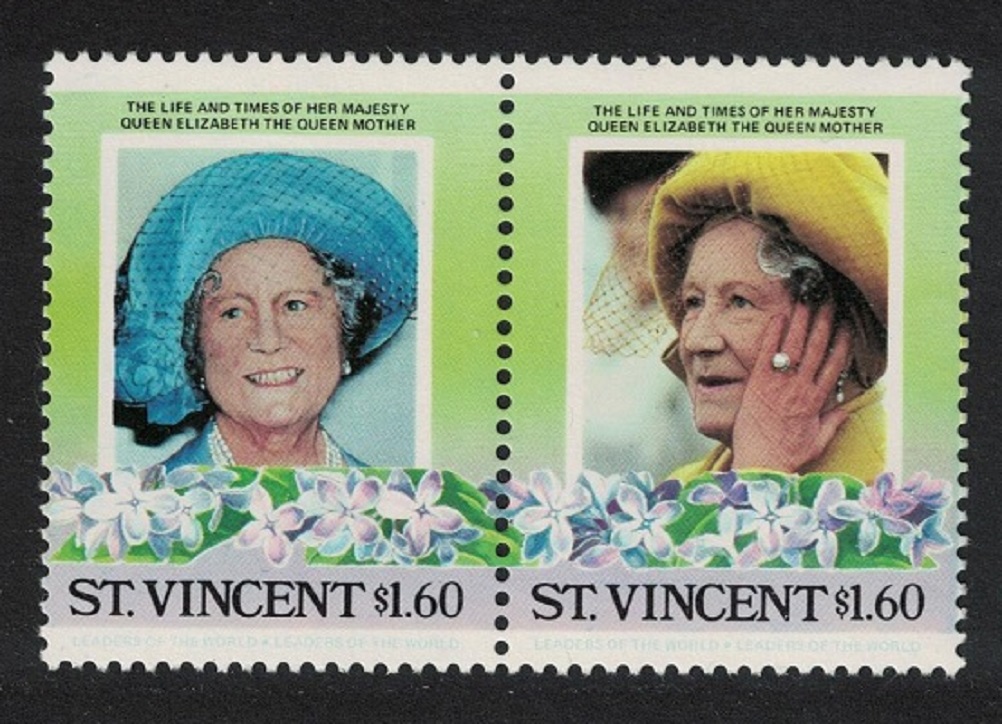 Saint Vincent Queen Elizabeth the Queen Mother Pair 1985 MNH SG#916-917