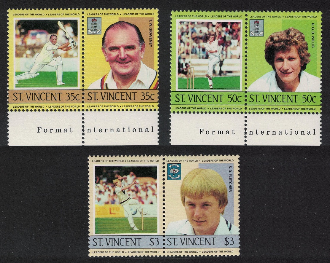 Saint Vincent Cricket Players 6v 1983 MNH SG#842=849