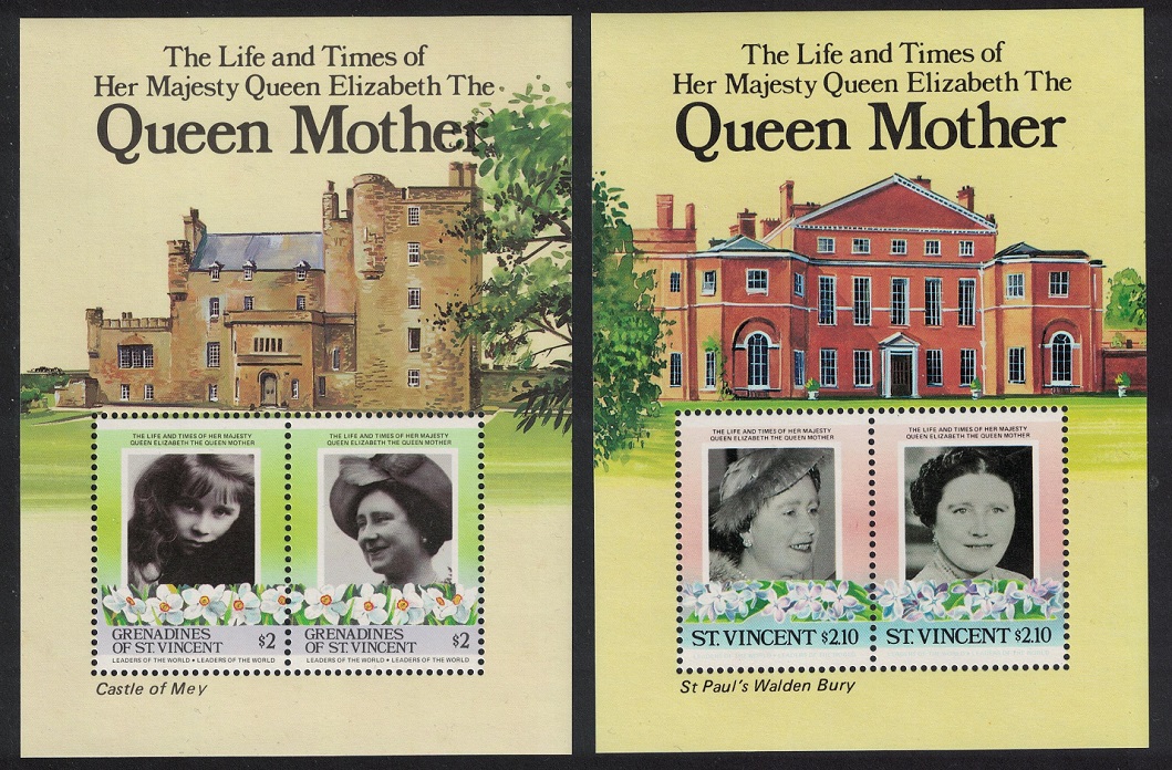 Saint Vincent Queen Elizabeth the Queen 2 MSs 1985 MNH SG#MS918