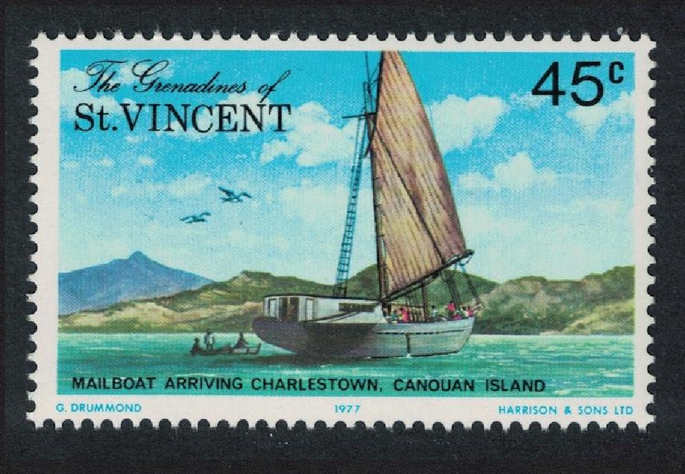 Saint Vincent Grenadines Mail schooner arriving at Charlestown 1977 MNH SG#108