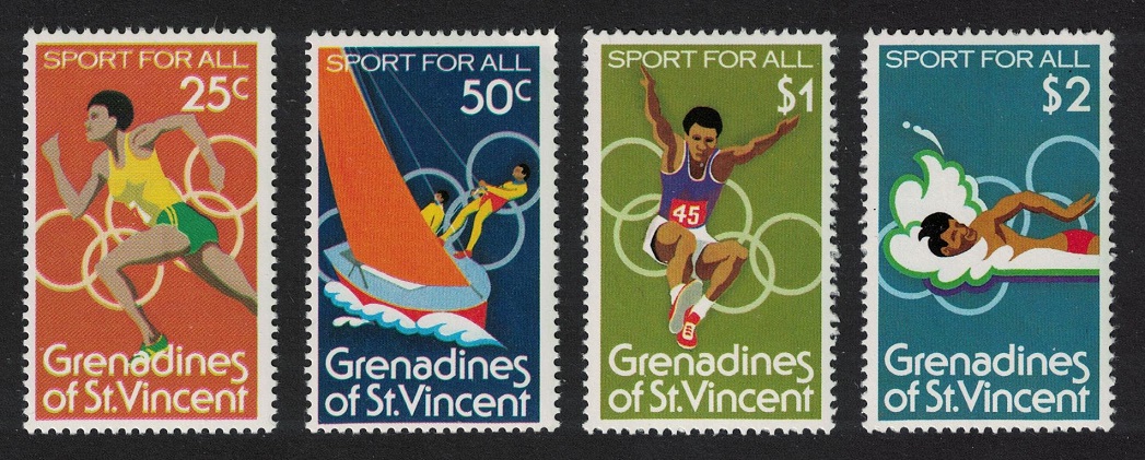 Saint Vincent Grenadines Swimming Sailing Sport 4v 1980 MNH SG#171-174