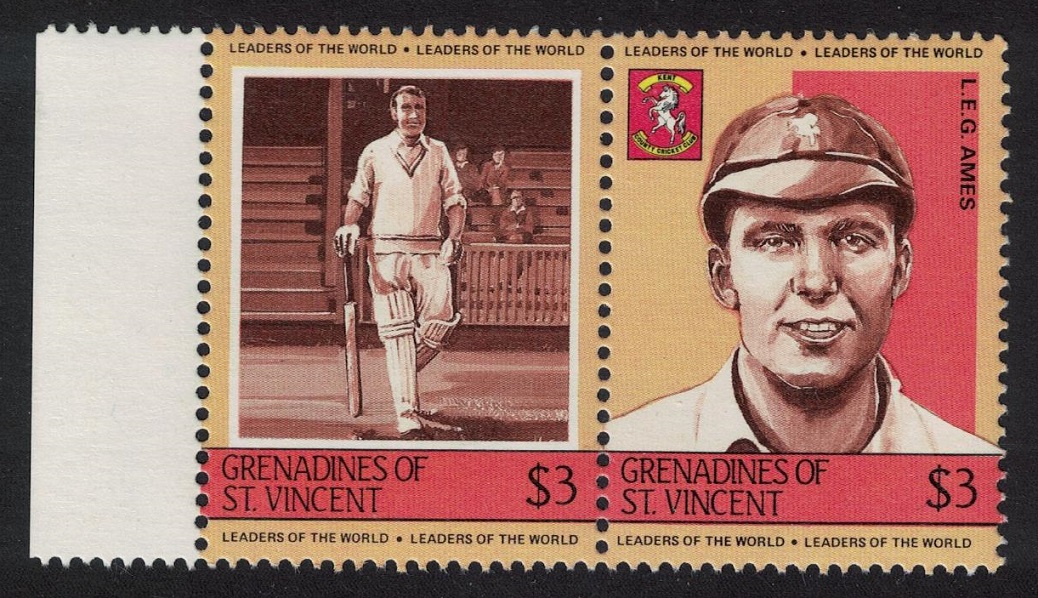 Saint Vincent Grenadines L. E. G. Ames Cricketer 1984 MNH SG#305-306