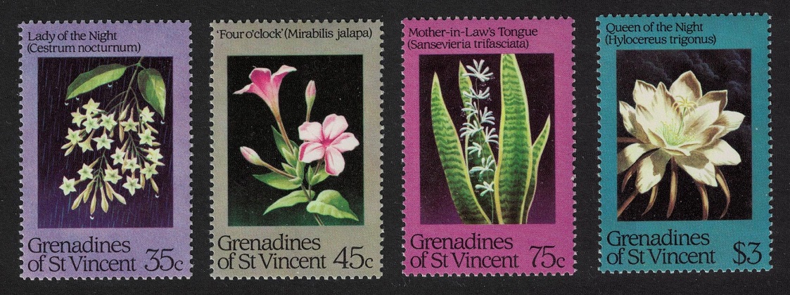 Saint Vincent Grenadines Night-blooming Flowers 4v 1984 MNH SG#327-330