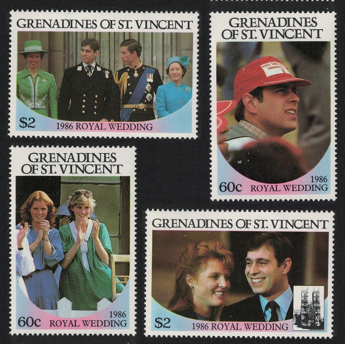 Saint Vincent Grenadines Royal Wedding Prince Andrew 4v 1986 MNH SG#481-484 Sc#539-540