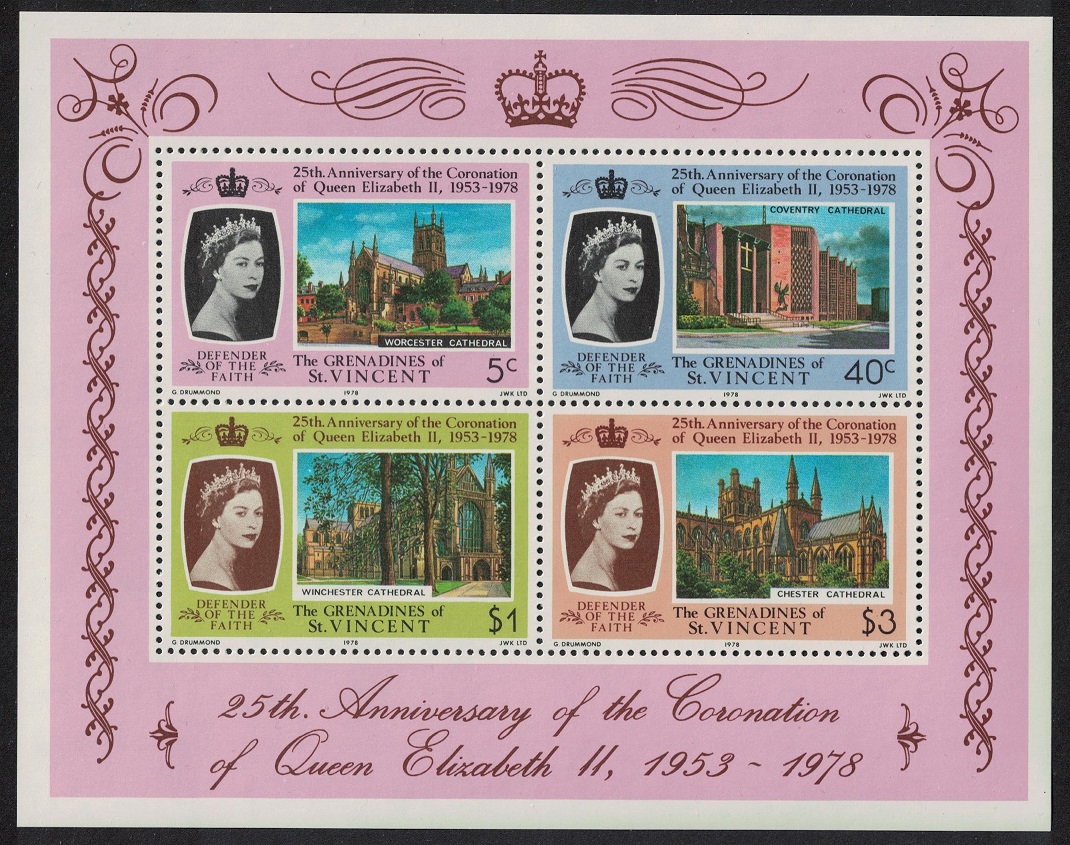 Saint Vincent Grenadines Coronation British Cathedrals MS 1978 MNH SG#MS134