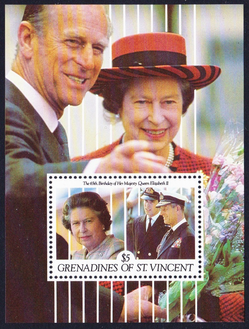 Saint Vincent Grenadines 65th Birthday of Queen Elizabeth II MS 1991 MNH SG#MS754