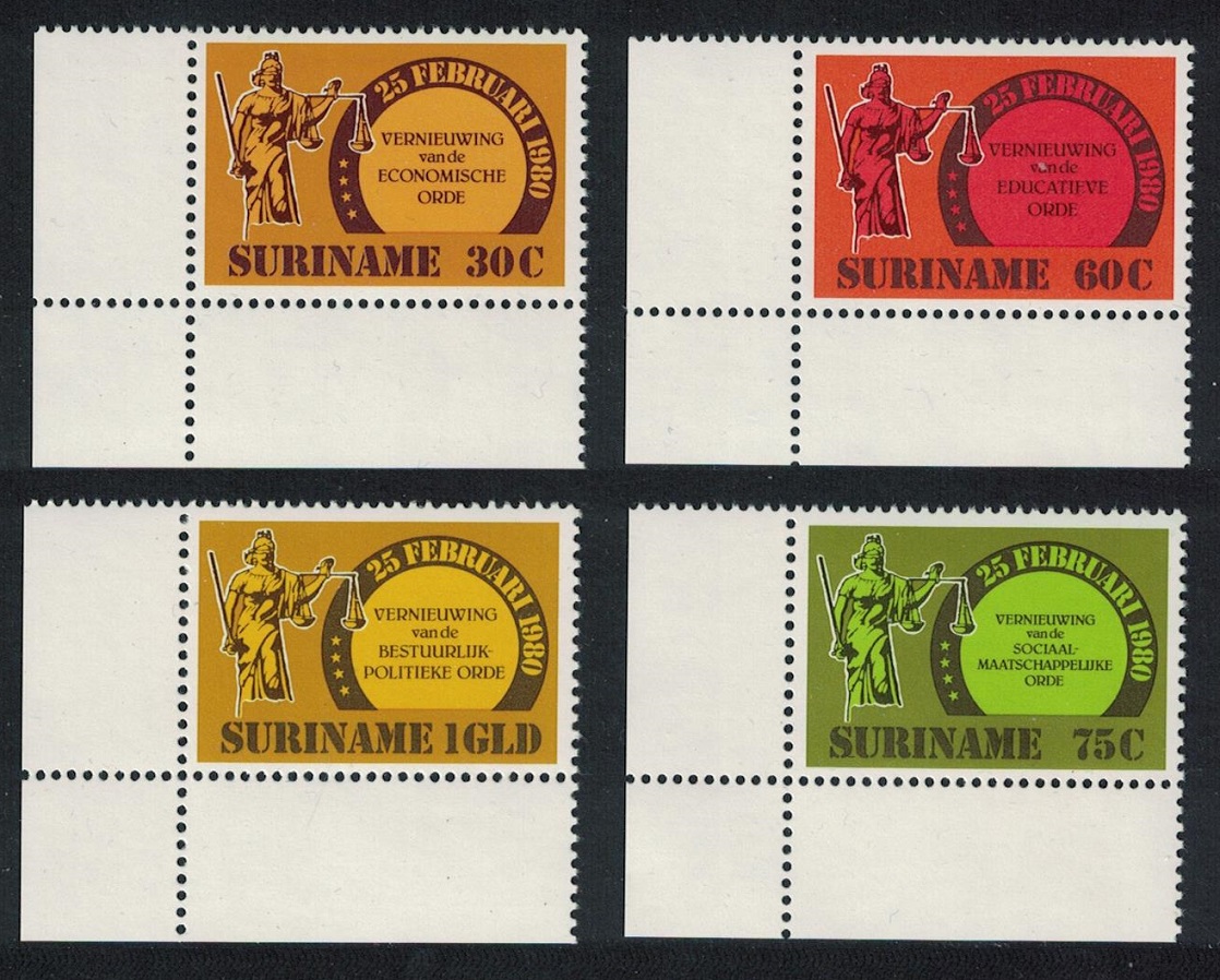 Suriname The Four Renewals 4v Corners 1981 MNH SG#1028-1031