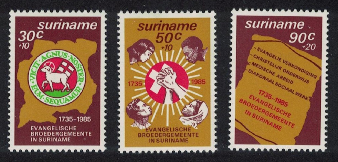 Suriname 25th Anniversary of Evangelical Brotherhood in Surinam 3v 1985 MNH SG#1258-1260