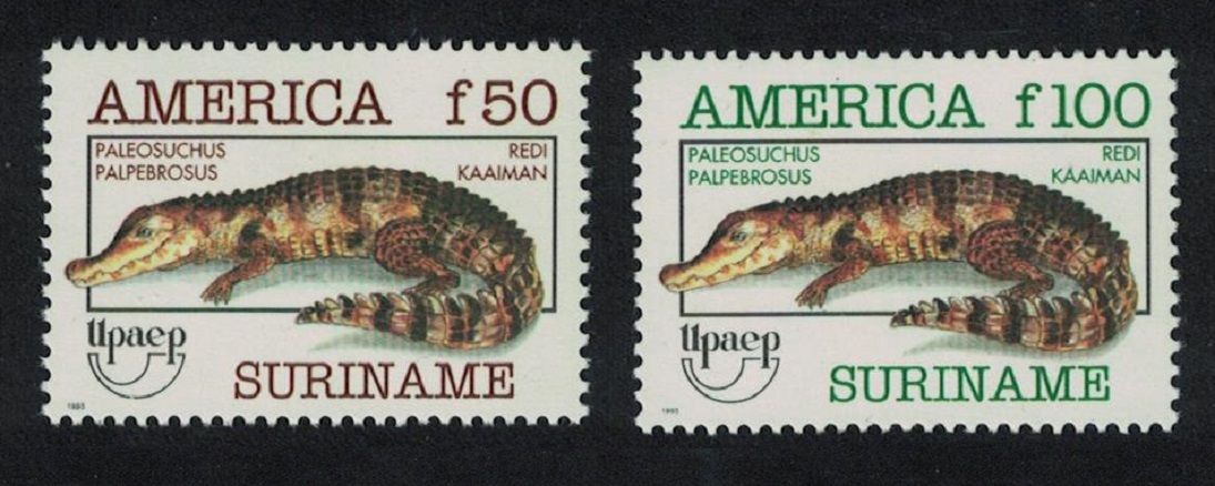 Suriname Cayman Crocodiles Alligators Fauna Animals 2v 1993 MNH SG#1567-1568