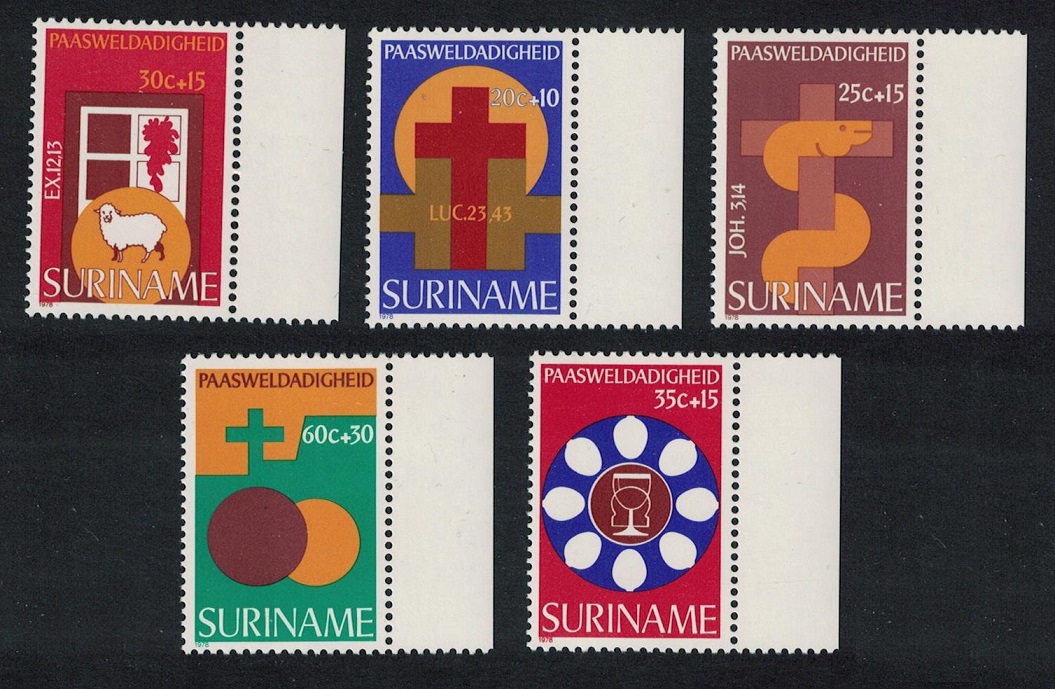 Suriname St Luke St John Easter Charity 5v Margins 1978 MNH SG#912-916