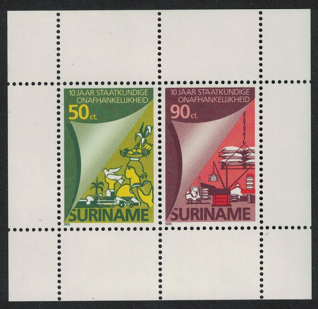 Suriname Birds Tenth Anniversary of Independence MS 1985 MNH SG#MS1270