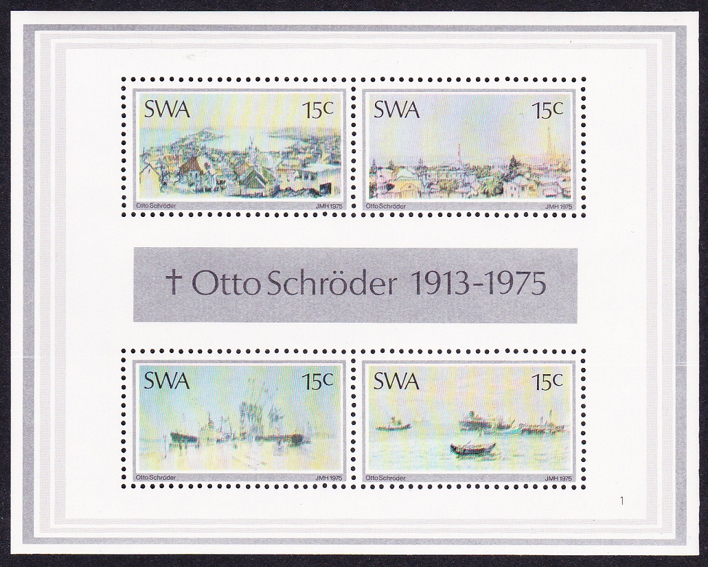 South West Africa Painter Otto Schroeder MS 1975 MNH SG#MS281 Sc#383a