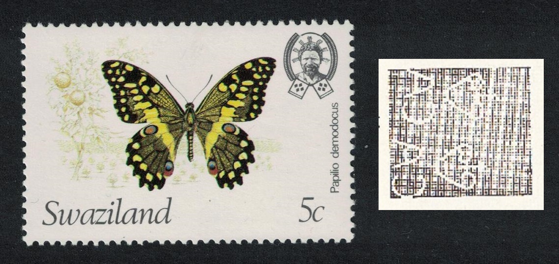 Swaziland Butterfly &#39;Papilio demodocus&#39; 5c Wmk Crown to Right 1982 MNH SG#393