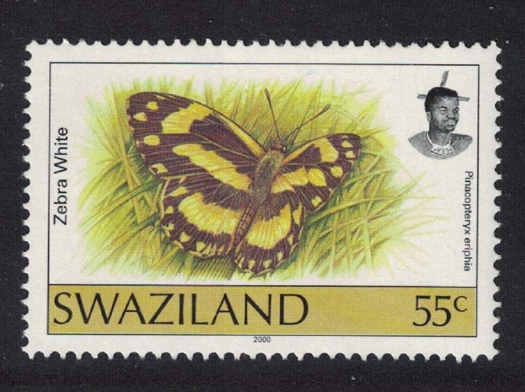 Swaziland Butterfly &#39;Pinacopteryx eriphia&#39; 55c Imprint &#39;2000&#39; RARR Def MNH SG#615a