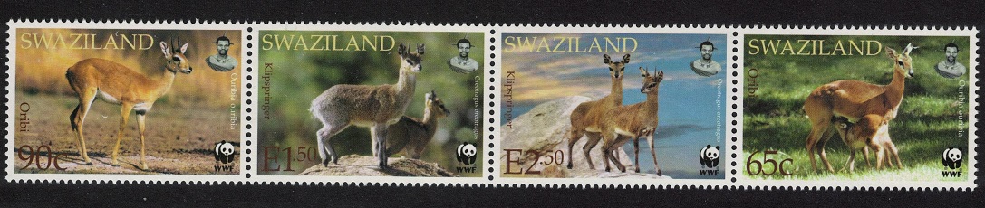 Swaziland WWF Klipspringer and Oribi Strip of 4v 2001 MNH SG#704-707 MI#702-705 Sc#698-701