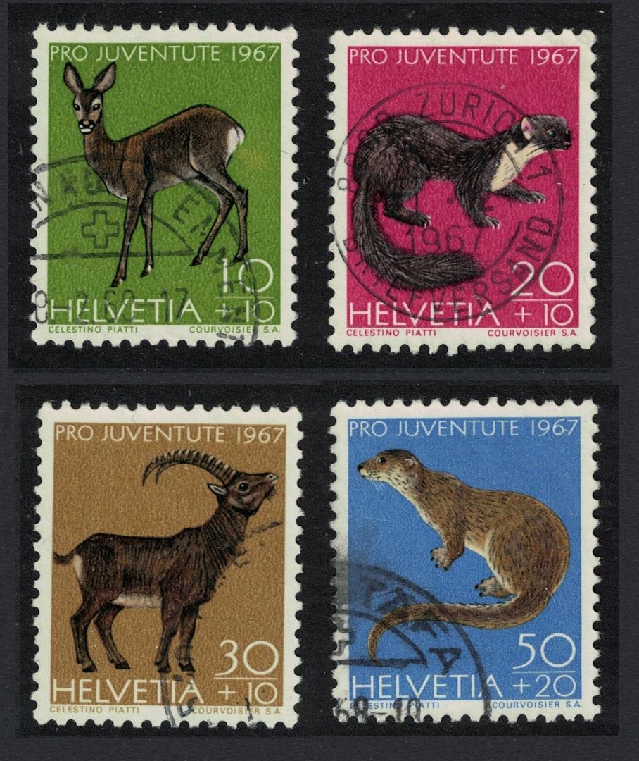 Switzerland Forest Animals Pro Juventute 4v 1967 Canc SG#J217-J220