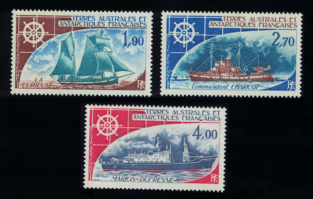 French Southern and Antarctic Territories Ships 3v 1976 MNH SG#104-106 MI#98-100