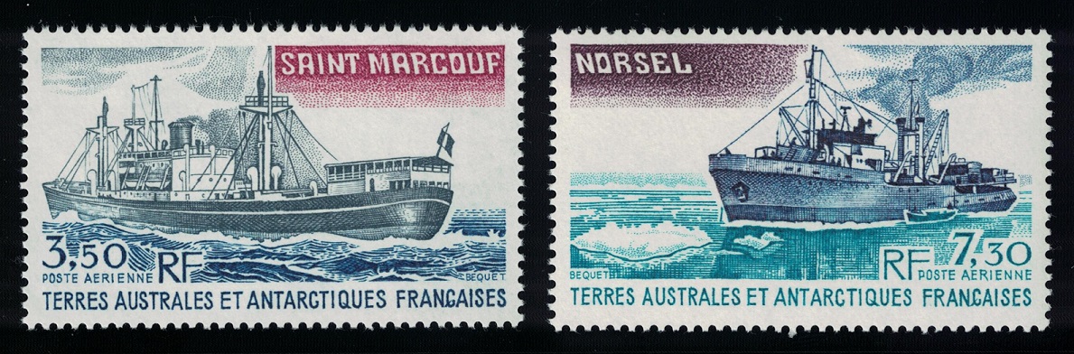 French Southern and Antarctic Territories Antarctic Supply Ships 2v 1980 MNH SG#155-156 MI#155-156