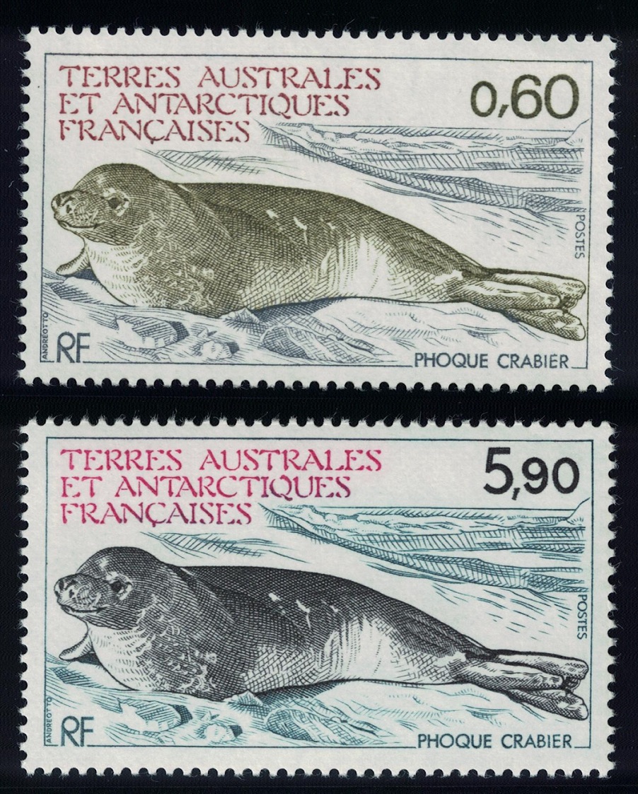 French Southern and Antarctic Territories Crabeater Seal 2v 1984 MNH SG#184+187 MI#184+187