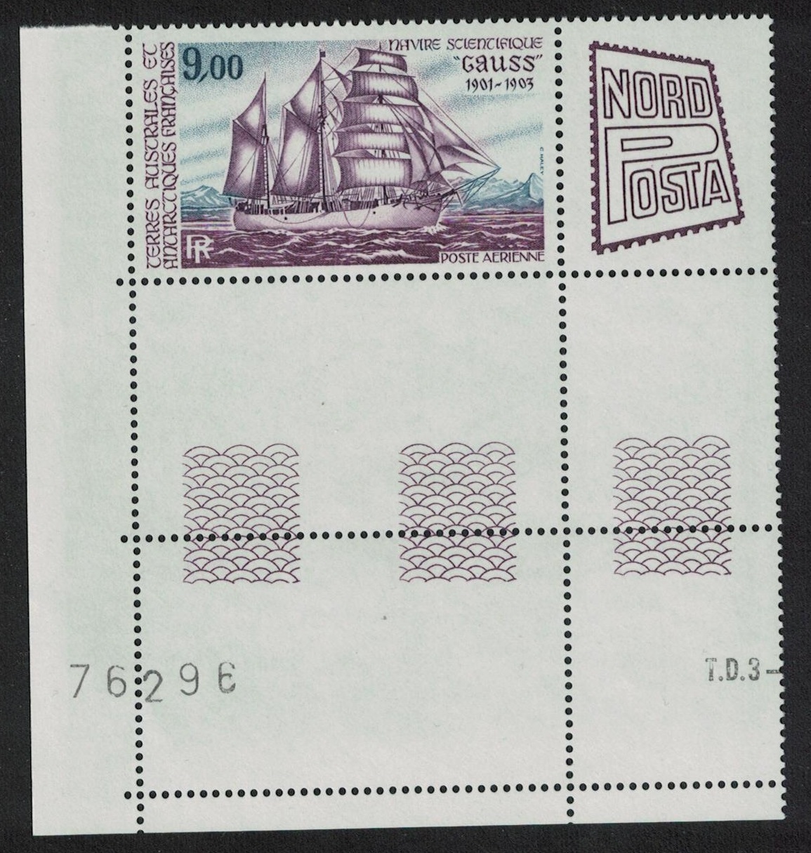 French Southern and Antarctic Territories Ship Corner with Control Number 1984 MNH SG#195 MI#195