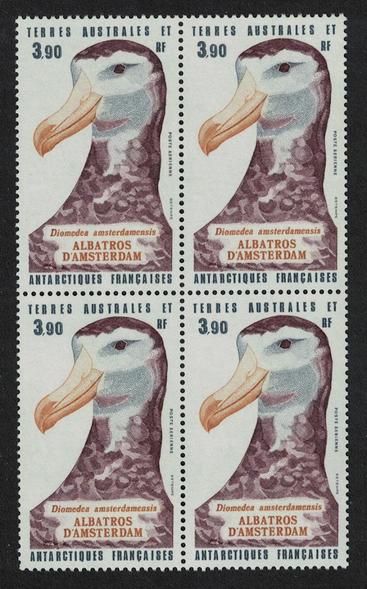 French Southern and Antarctic Territories Bird Albatross Block of 4 1985 MNH SG#199 MI#199