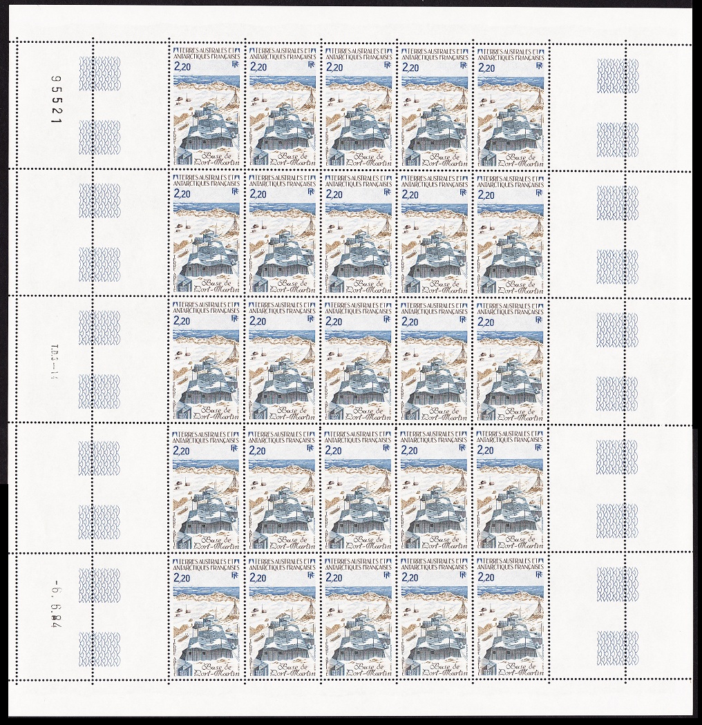 French Southern and Antarctic Territories Port Martin Base Full sheet 1985 MNH SG#203 MI#203