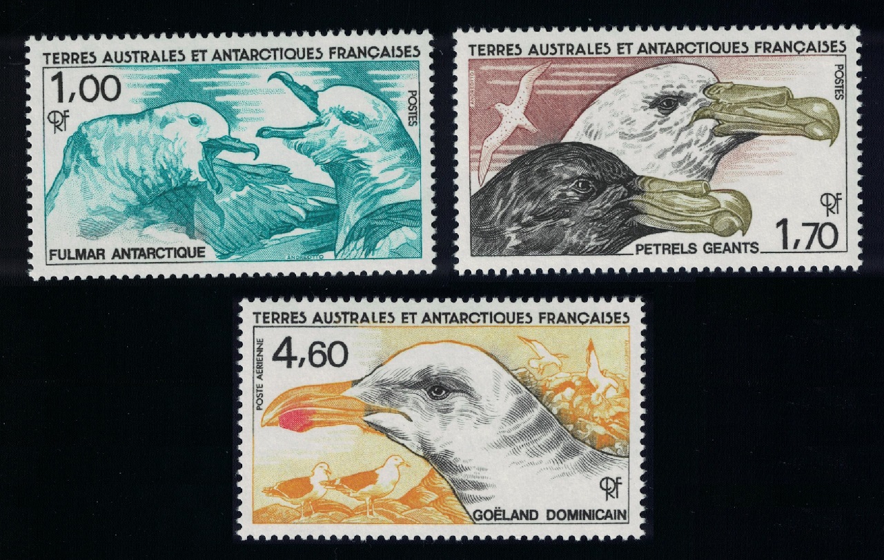 French Southern and Antarctic Territories Fulmars Petrels Gull Birds 3v 1986 MNH SG#208-210 MI#208-210