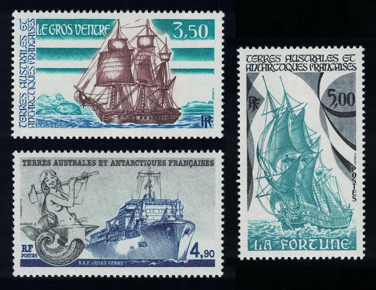 French Southern and Antarctic Territories Ships 3v 1988 MNH SG#237-239