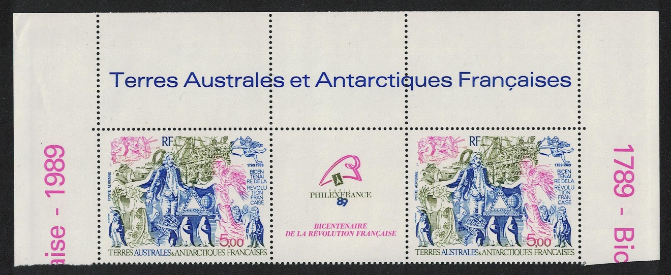 French Southern and Antarctic Territories French Revolution Top Strip 1989 MNH SG#256 MI#256