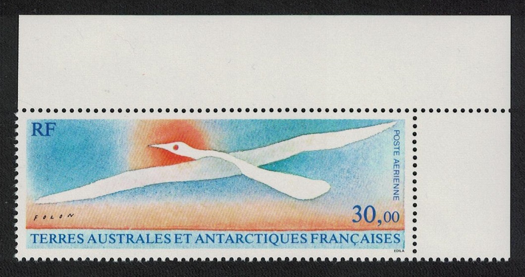 French Southern and Antarctic Territories Painting &#39;Bird&#39; by Folon T2 Corner 1990 MNH SG#270 Sc#C113