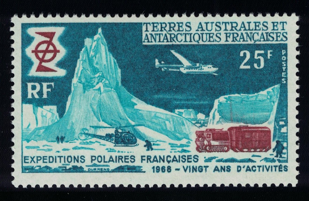 French Southern and Antarctic Territories Helicopter Airplane Tractor French Polar Exploration 1969 MNH SG#52 MI#50