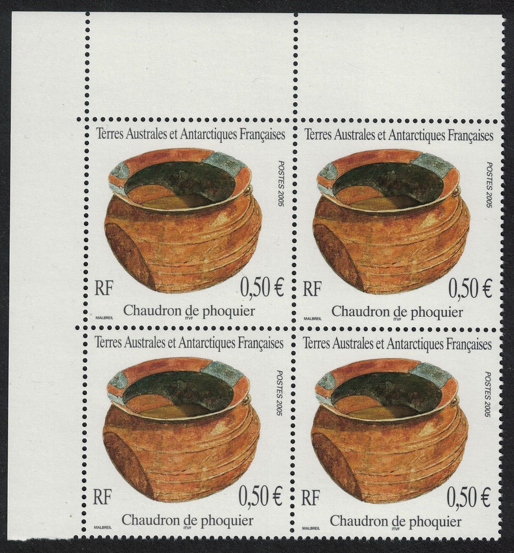 French Southern and Antarctic Territories Pottery Corner Block of 4 2005 MNH SG#534 MI#560